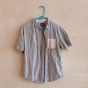 Make Offer!Retrofit Gray Casual Button Down Shirt Relaxed Fit